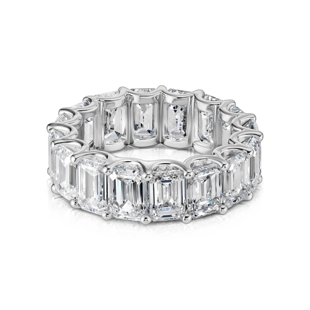 Large Emerald Cut Diamond Eternity Band