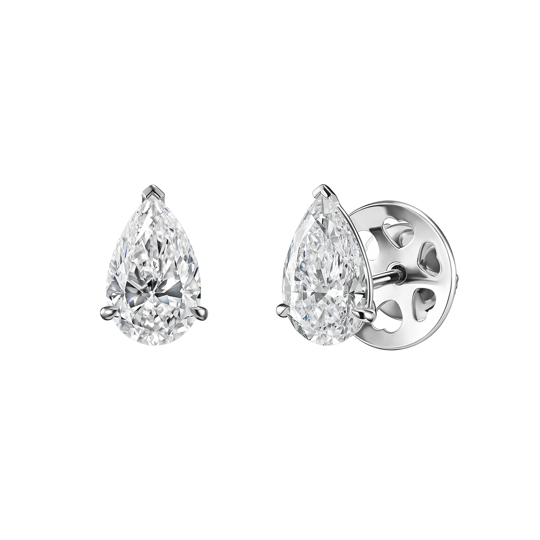 Large Pear Diamond Studs