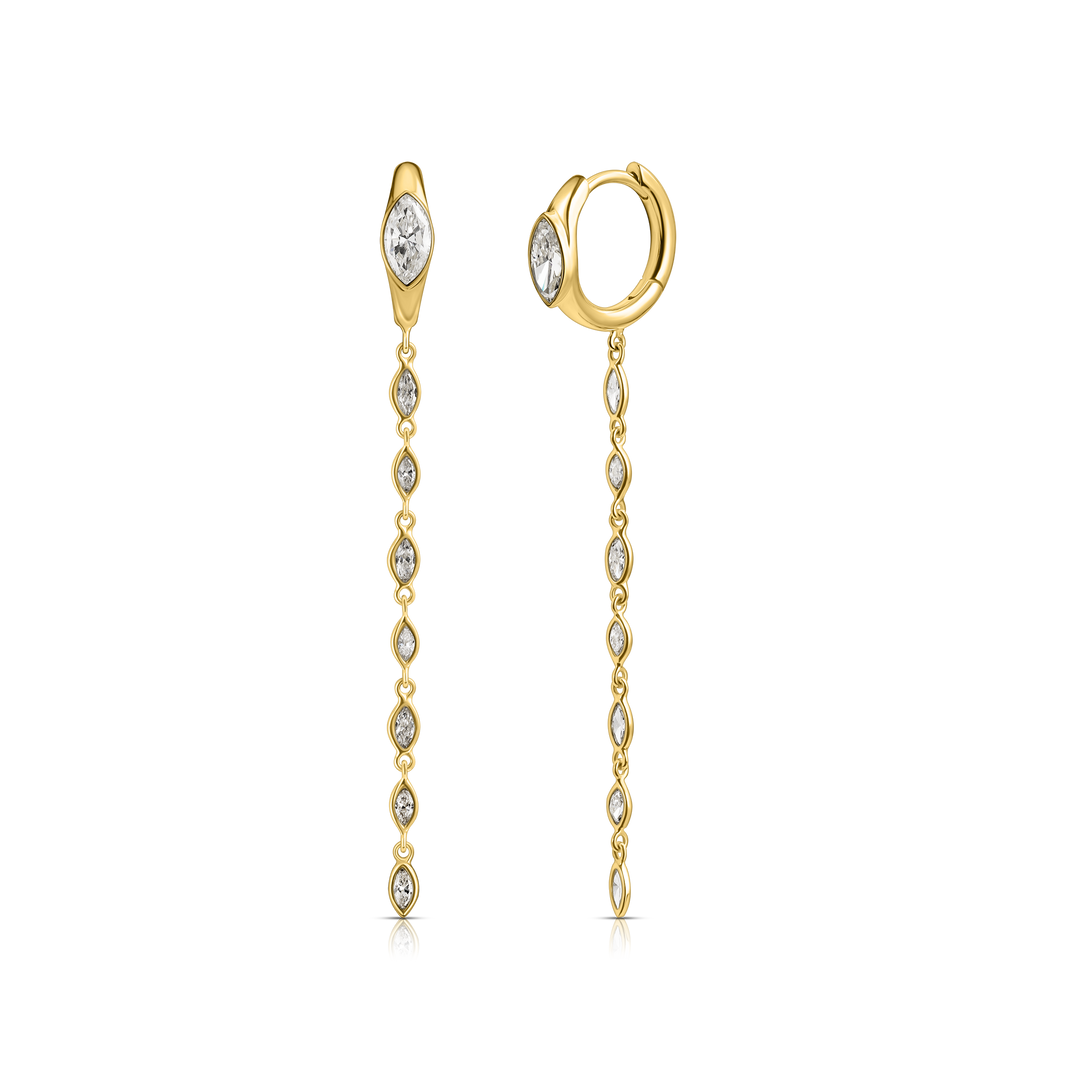 Long Marquise Drop Hoops