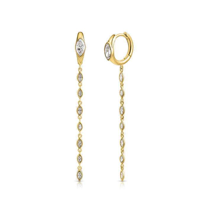 Long Marquise Drop Hoops