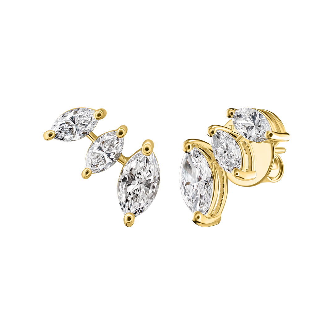 Marquise Cut Diamond Climber Studs