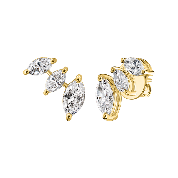 Marquise Cut Diamond Climber Studs