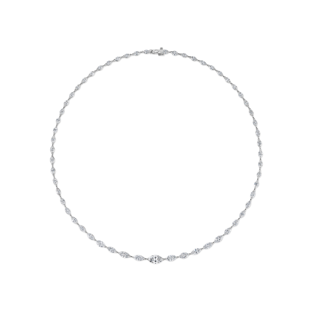 Marquise Diamond Tennis Necklace