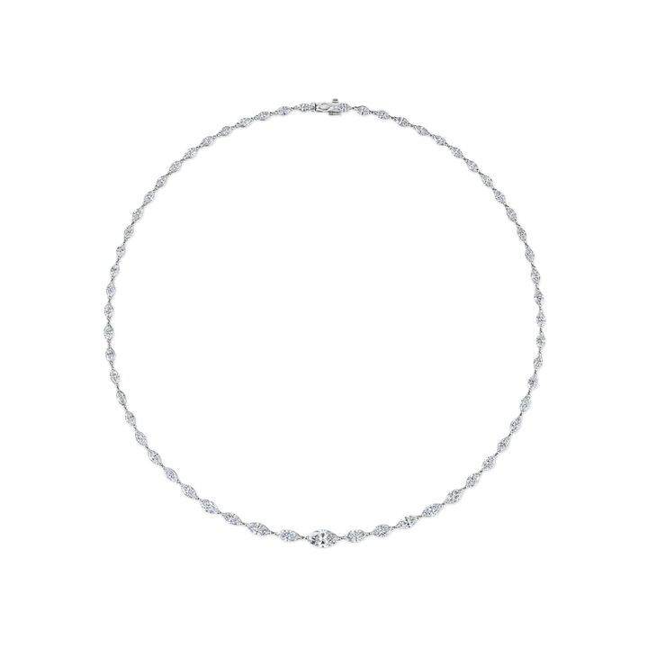 Marquise Diamond Tennis Necklace