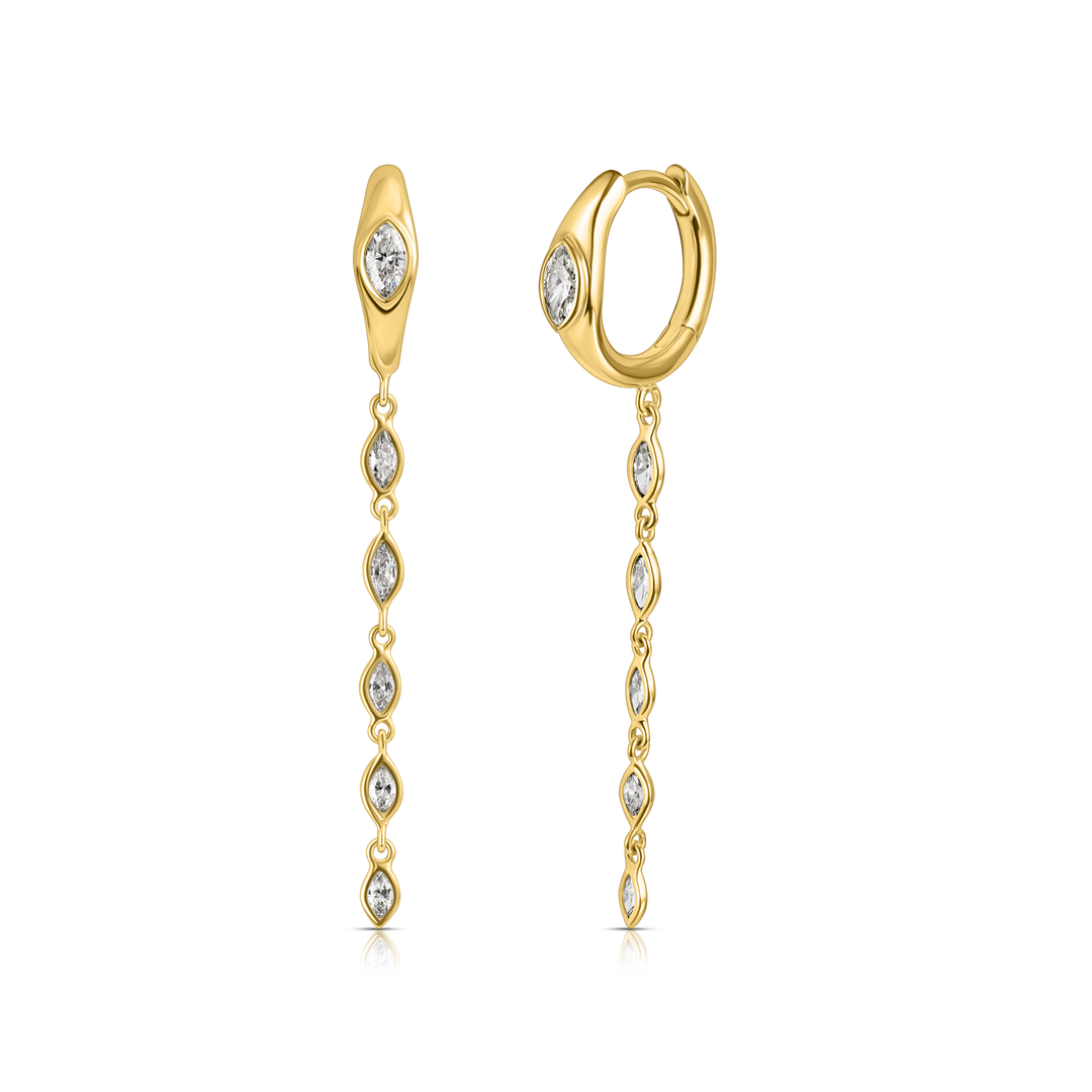 Marquise Drop Hoops