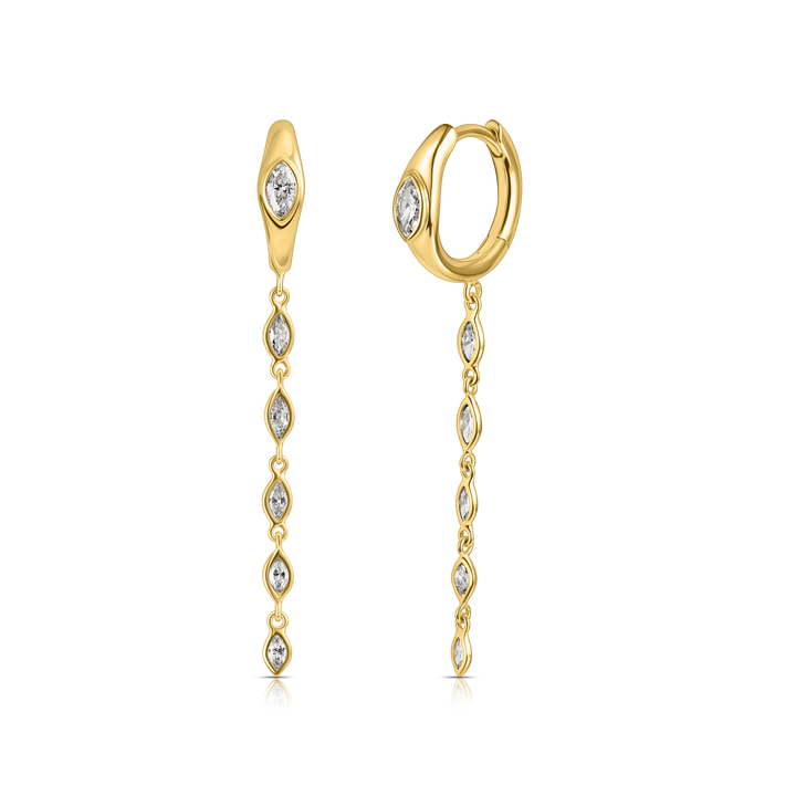 Marquise Drop Hoops