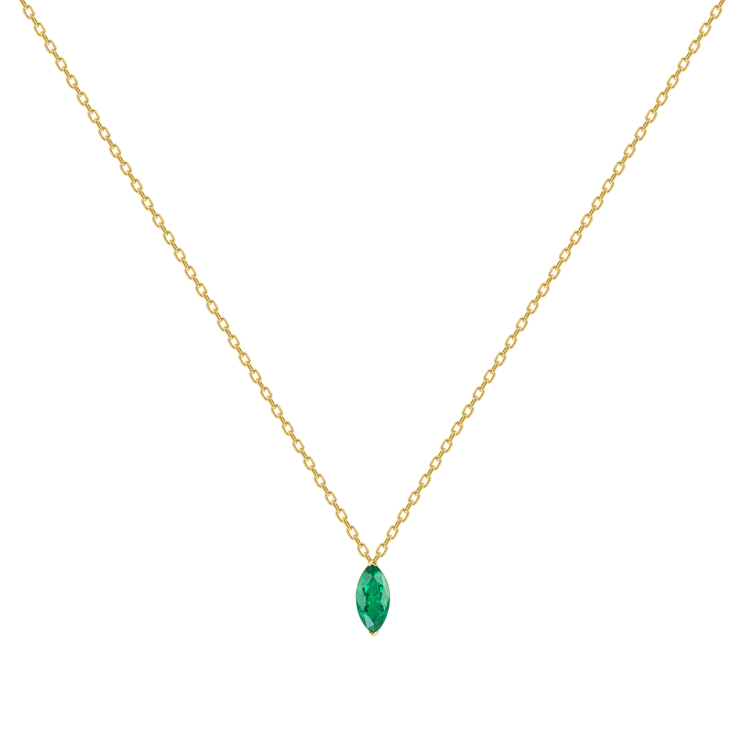Marquise Emerald Pendant Necklace