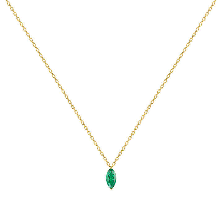 Marquise Emerald Pendant Necklace