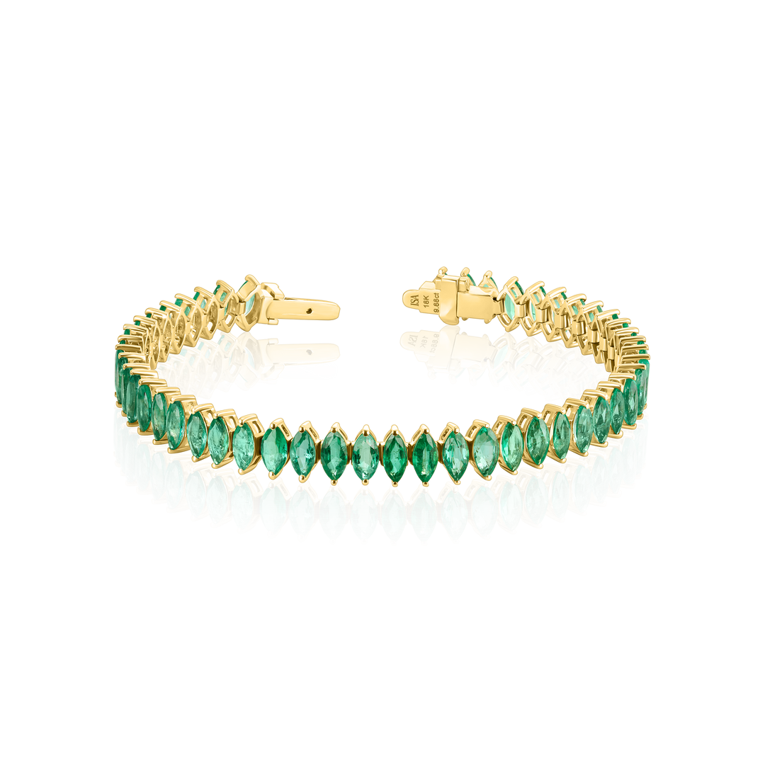 Emerald Marquise Tennis Bracelet