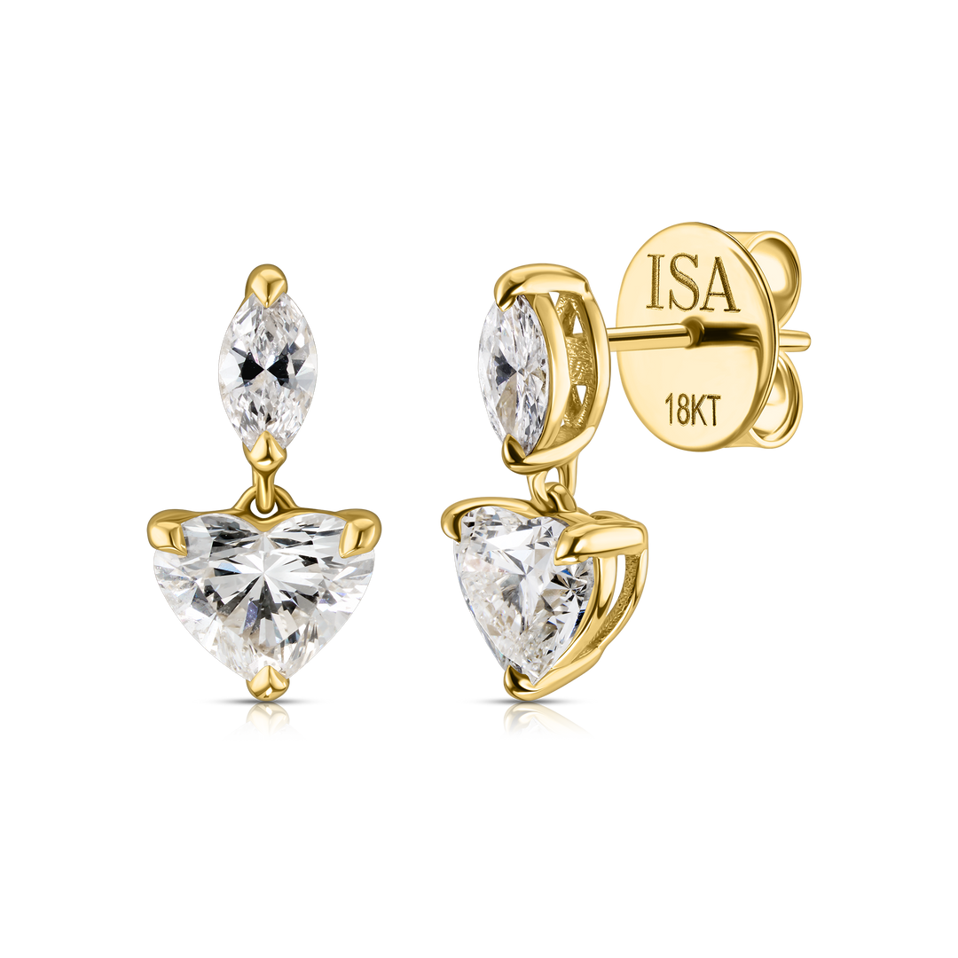 Marquise Heart Studs