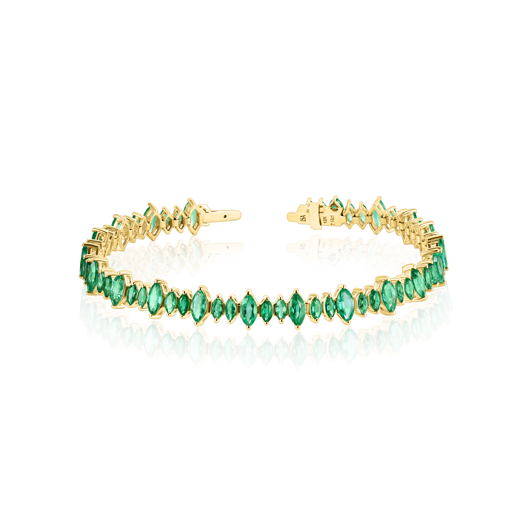 Emerald Spark Marquise Tennis Bracelet