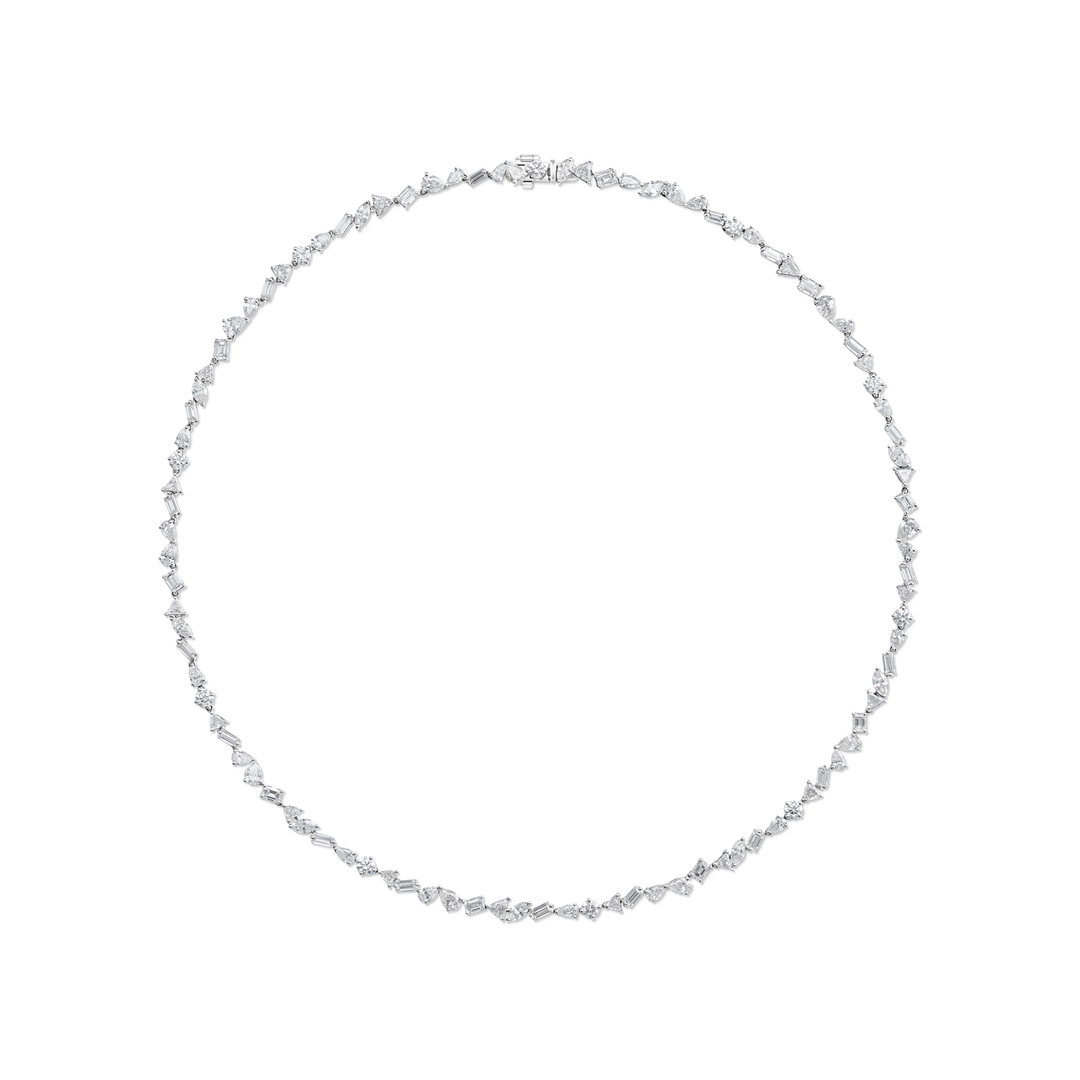 Mini Multishape Diamond Tennis Necklace