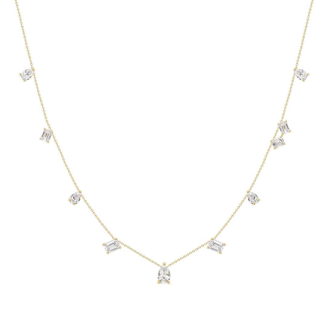 Multishape Floating Diamond Necklace