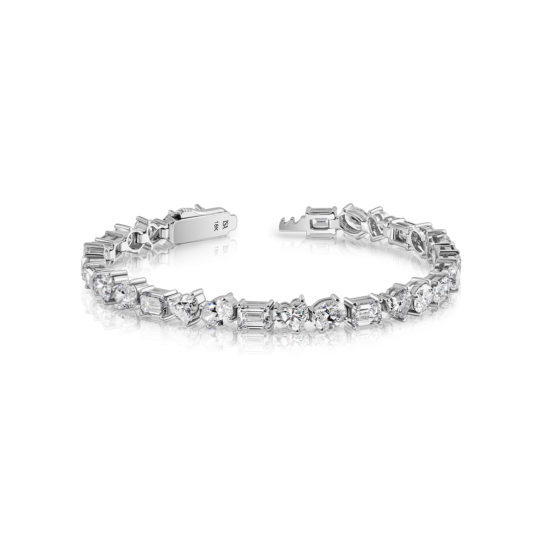 MultiShape with Heart Diamond Tennis Bracelet