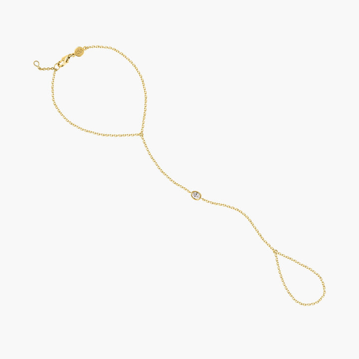 Oval Bezel Diamond Hand Chain