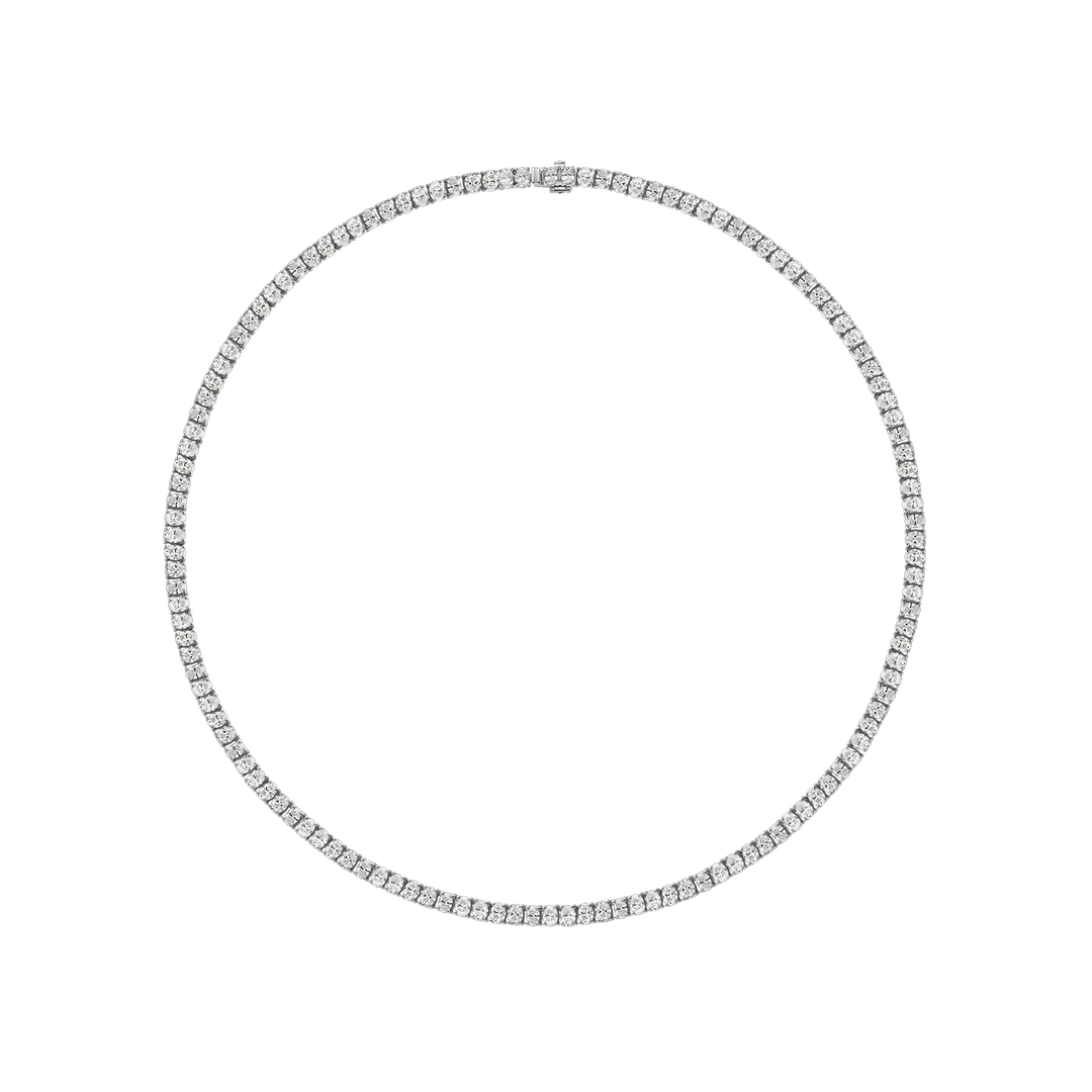 Oval Shape Diamond Tennis Necklace