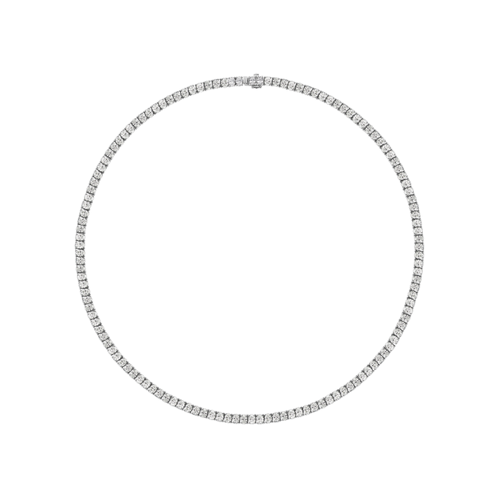 Oval Shape Diamond Tennis Necklace