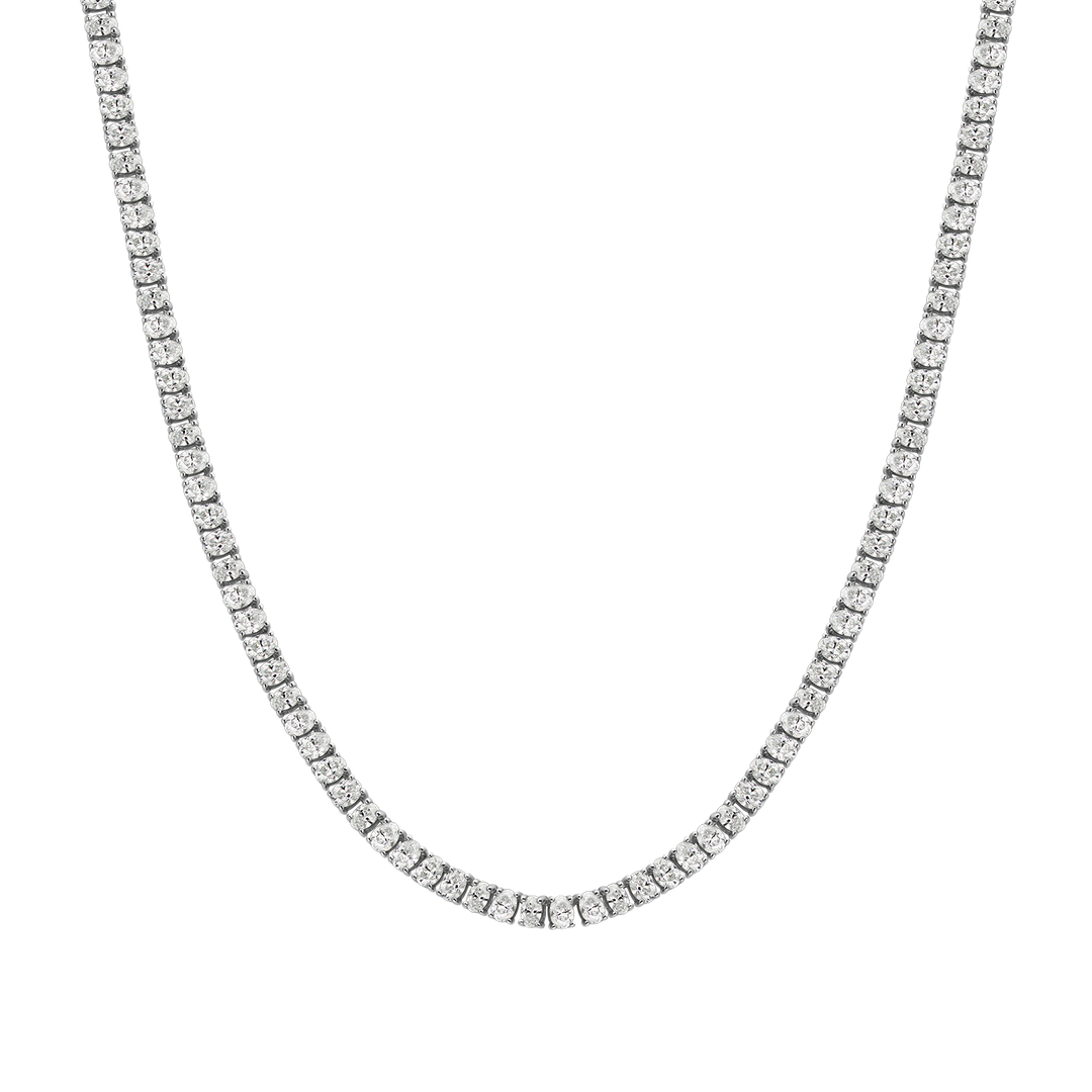 Oval Shape Diamond Tennis Necklace