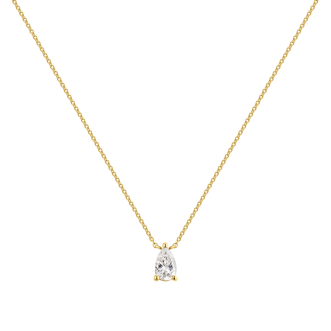 Pear Cut Diamond Pendant Necklace