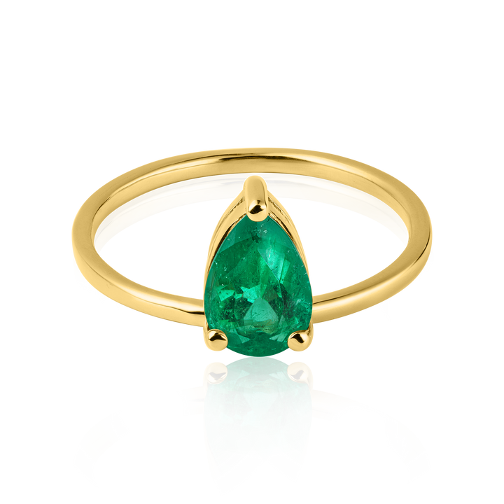 Pear Emerald Ring