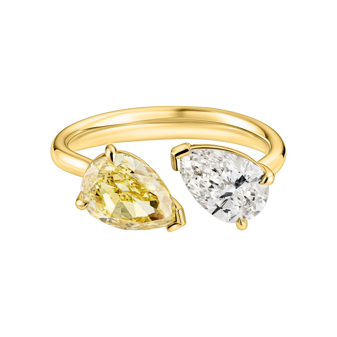 Pear Toi et Moi Ring