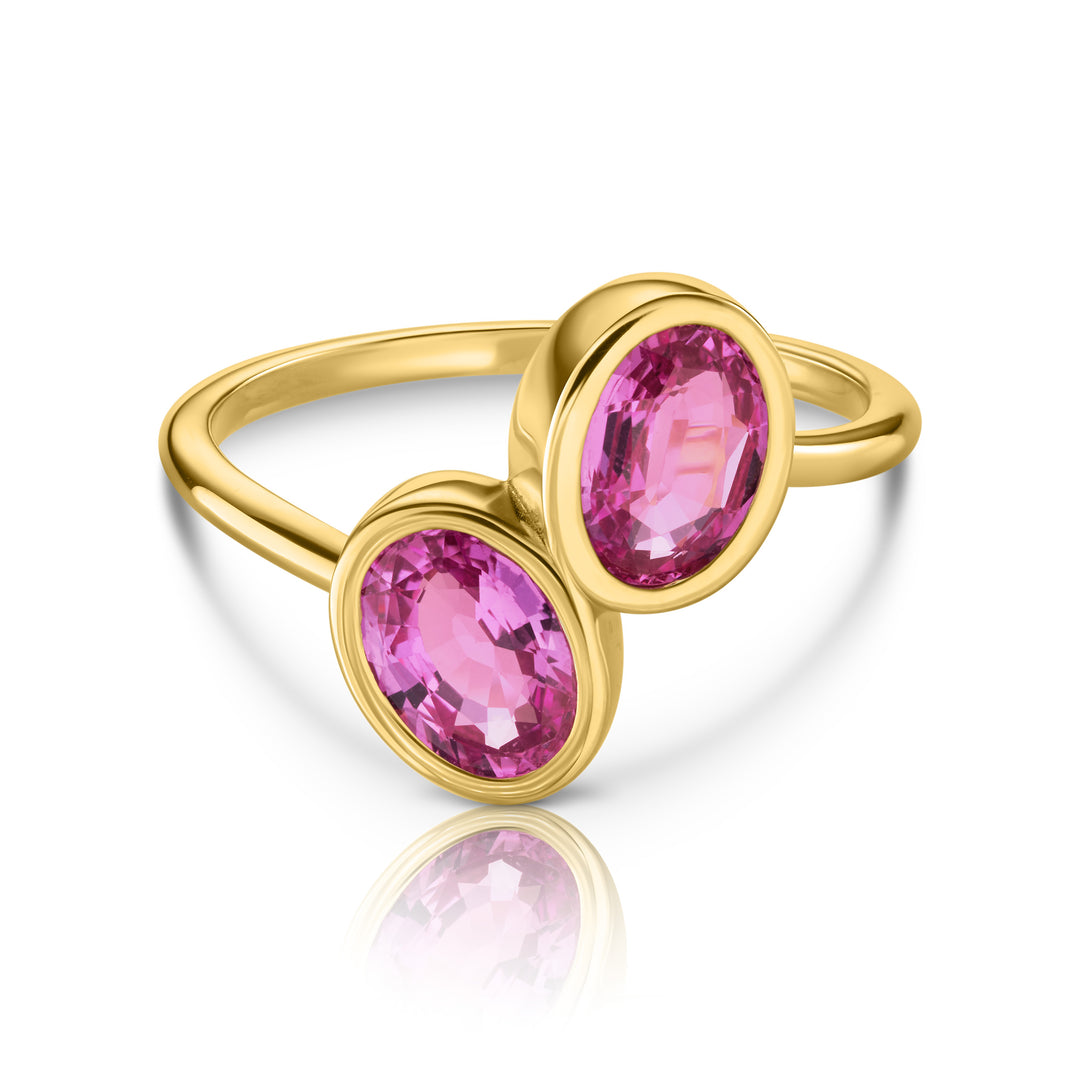 Pink Sapphire Double Ring