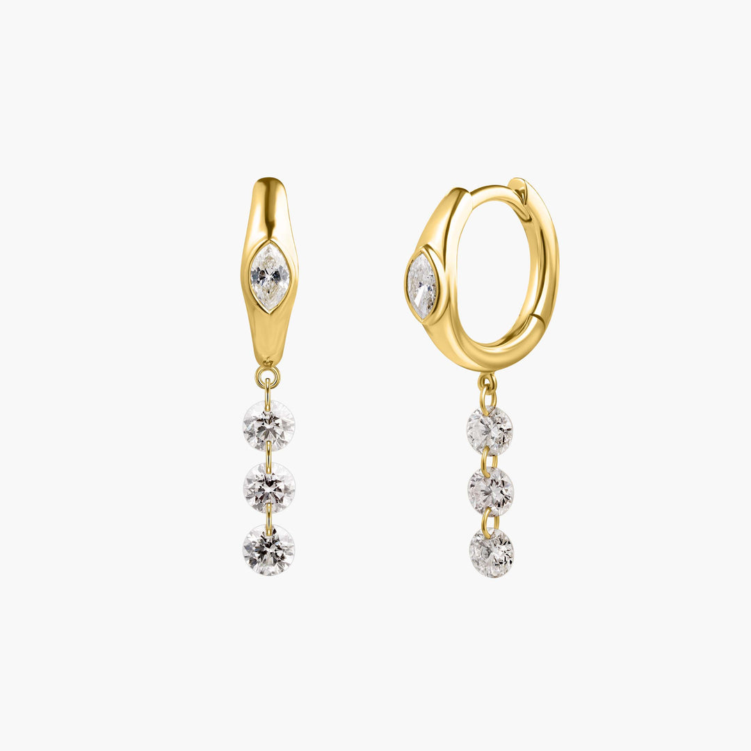 Short Diamond Drop Hoops