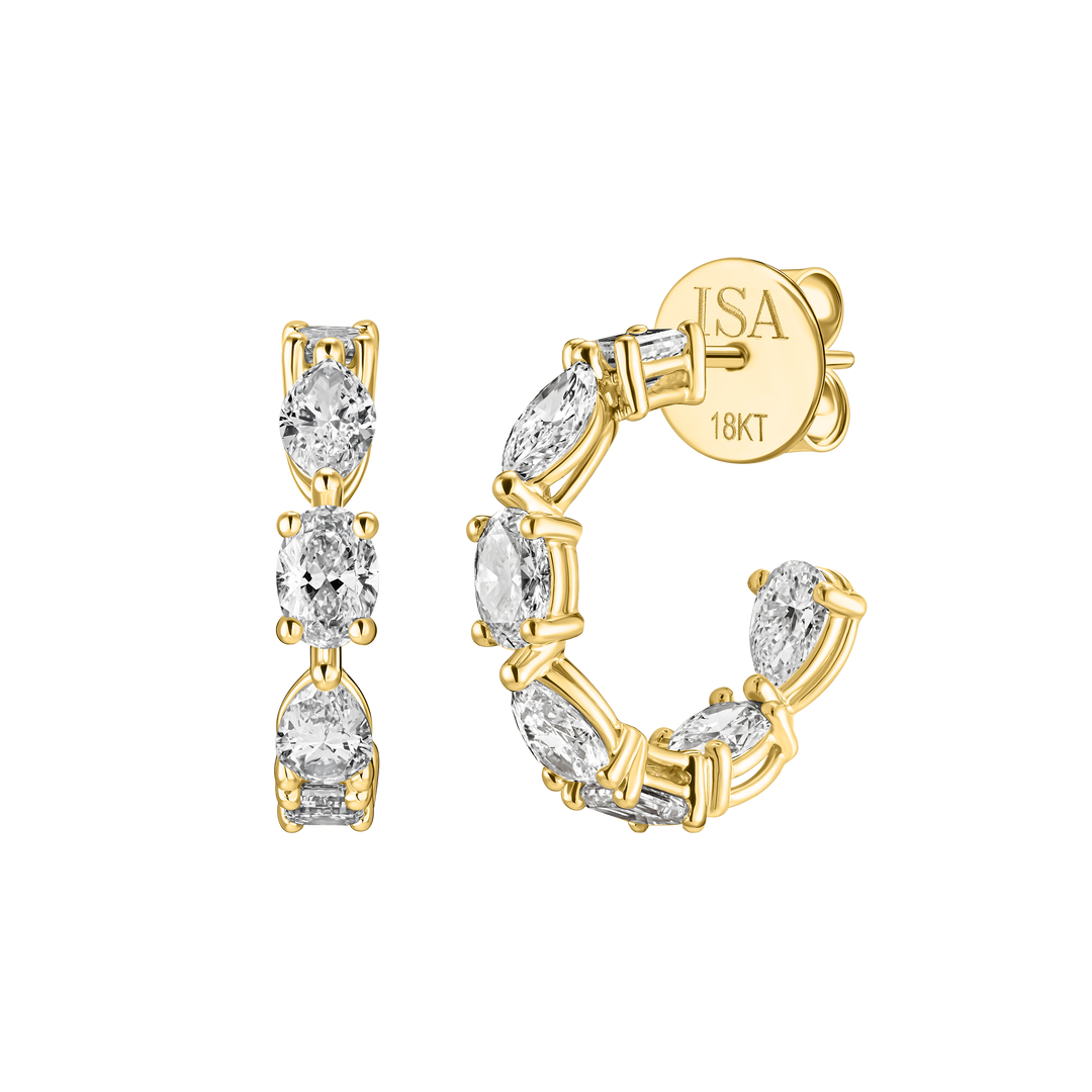 Small Multishape Diamond Hoops
