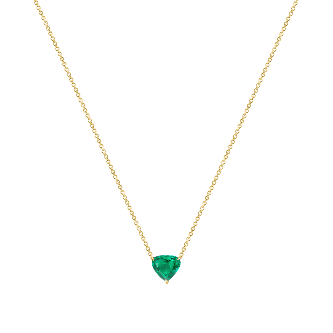 Triangle Emerald Pendant Necklace