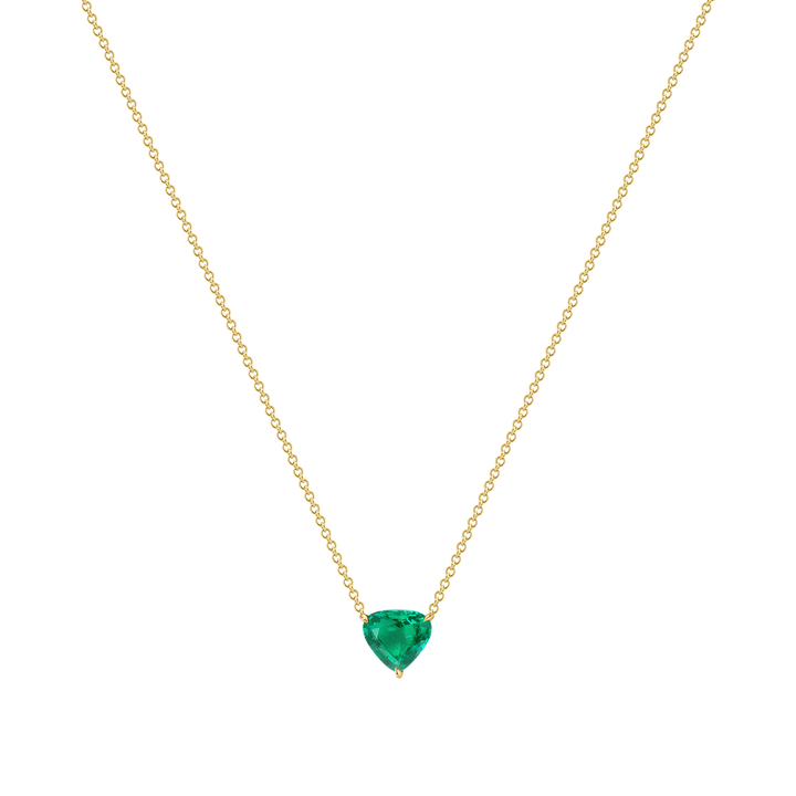 Triangle Emerald Pendant Necklace