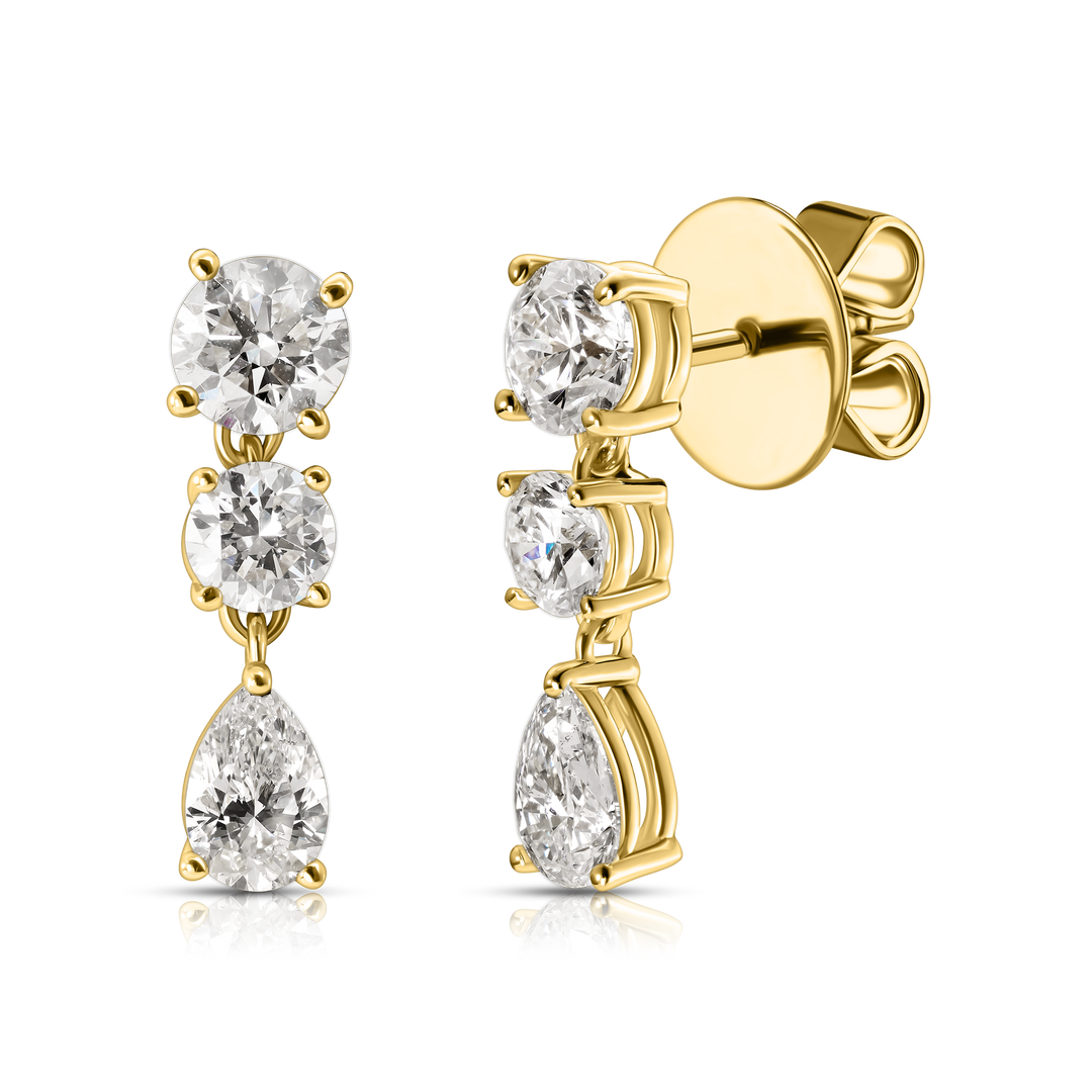 Trinity Spark Pear Studs