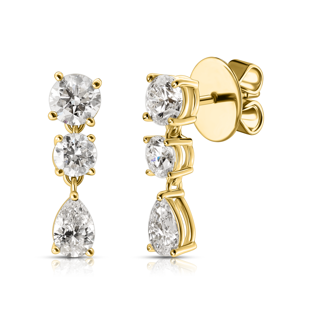 Trinity Spark Pear Studs