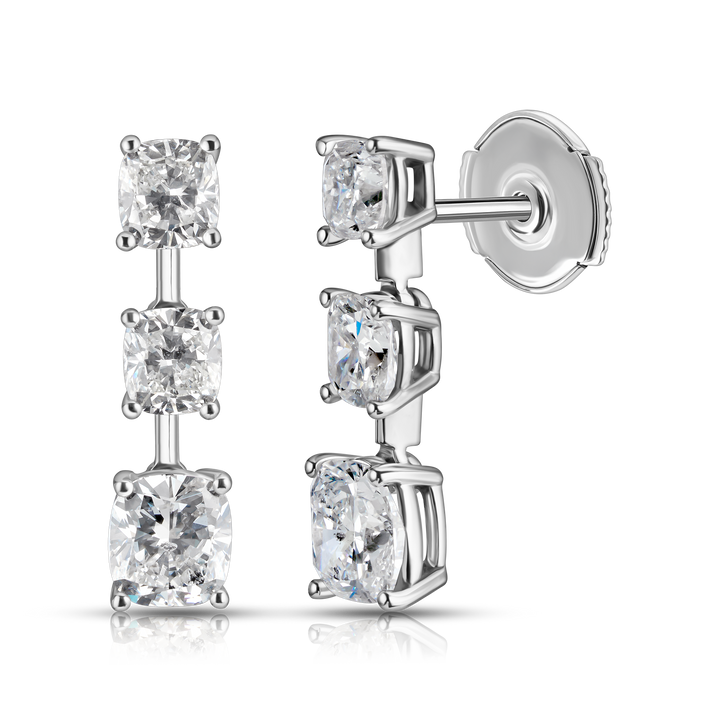 Trio Cushion Drop Studs