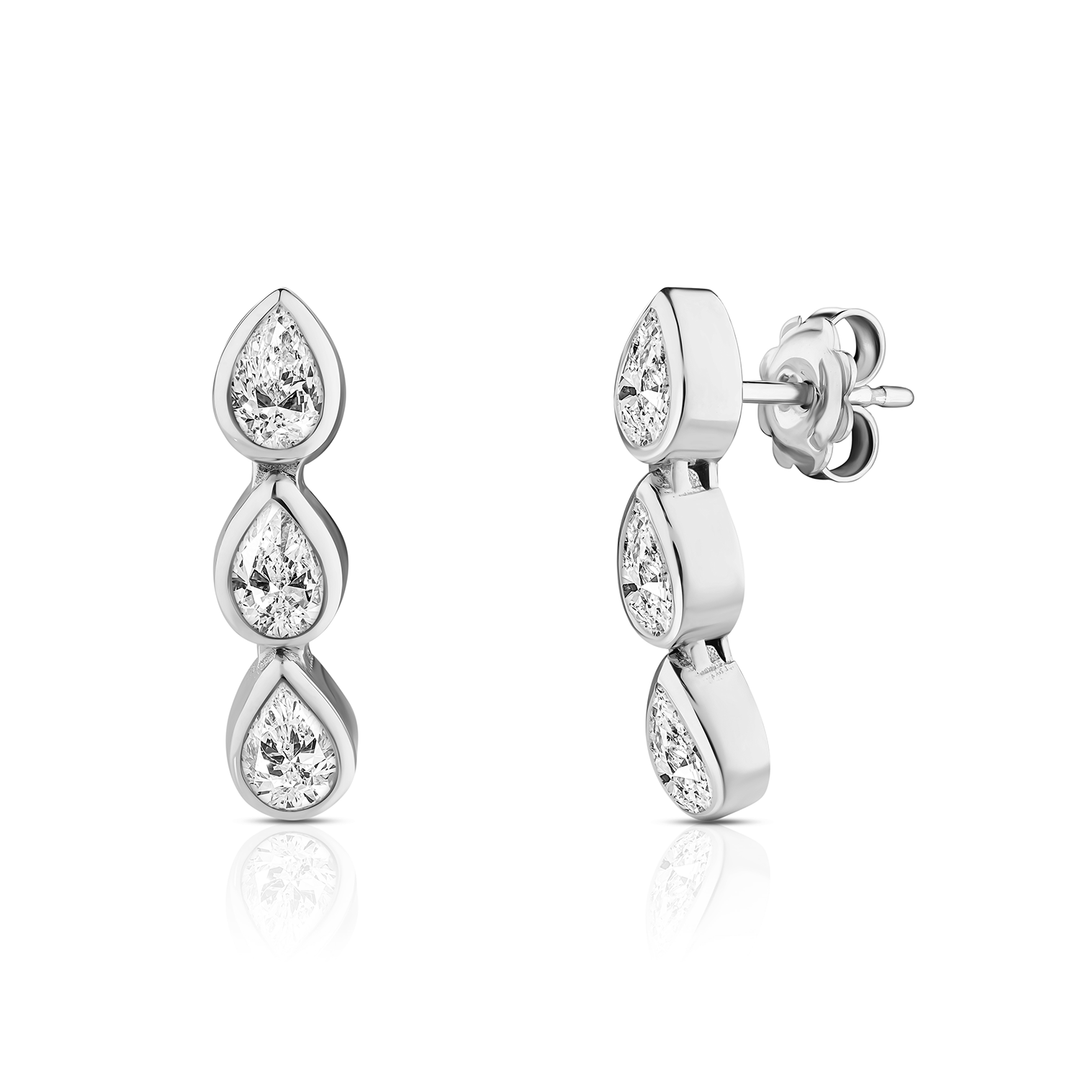 Large Three Tier Pear Shape Studs