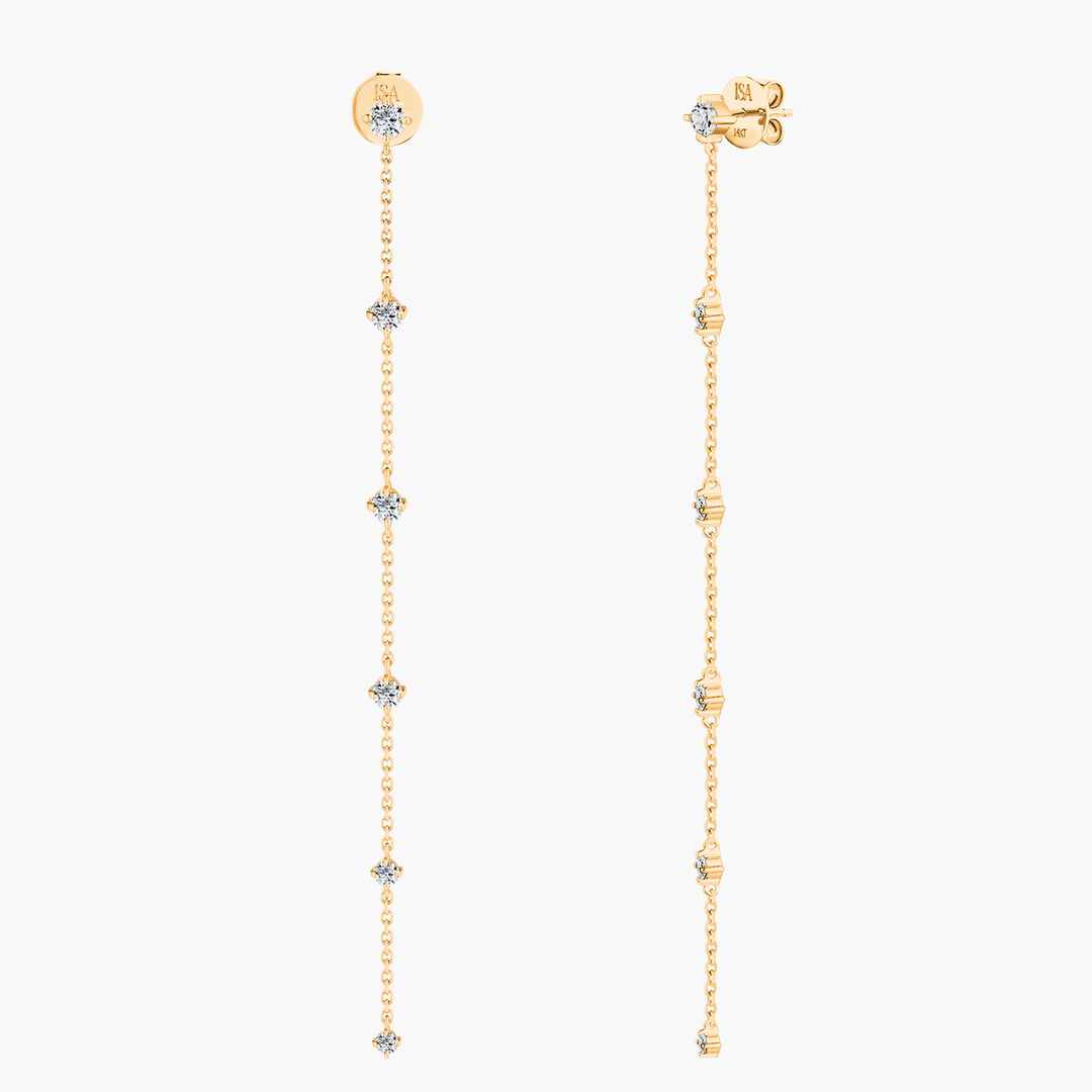 Long Diamond Drop Studs