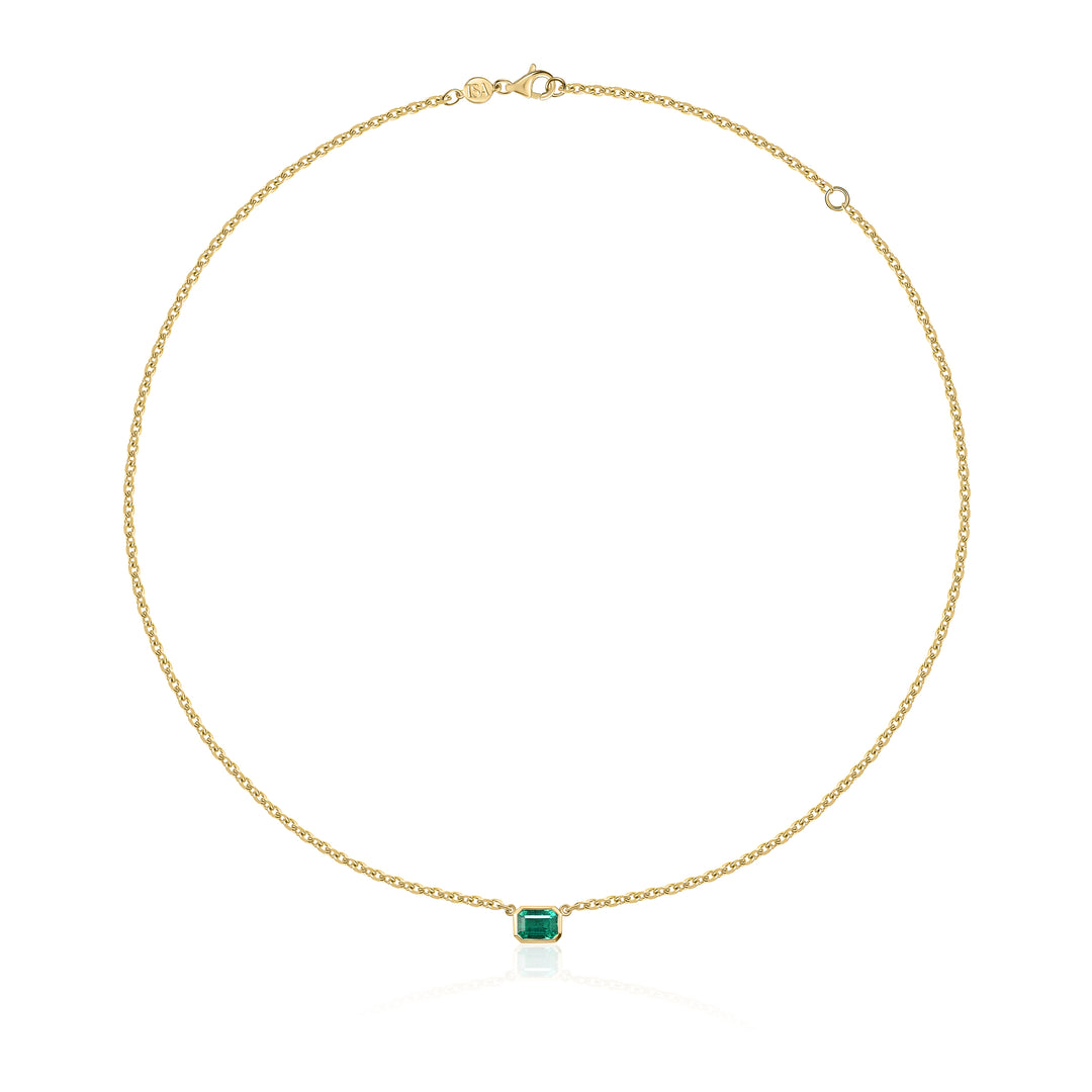 Emerald Bezel Necklace