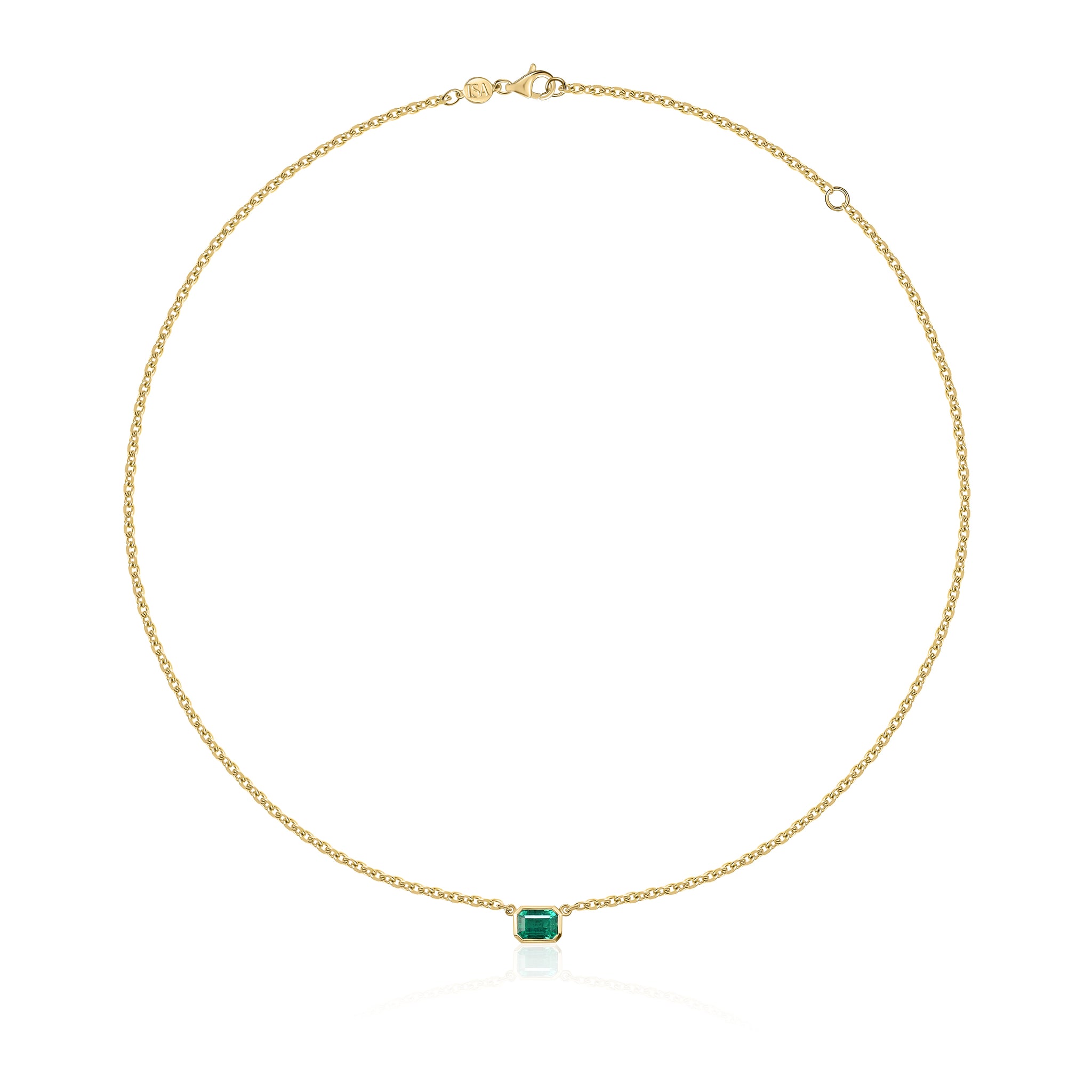 Emerald Bezel Necklace