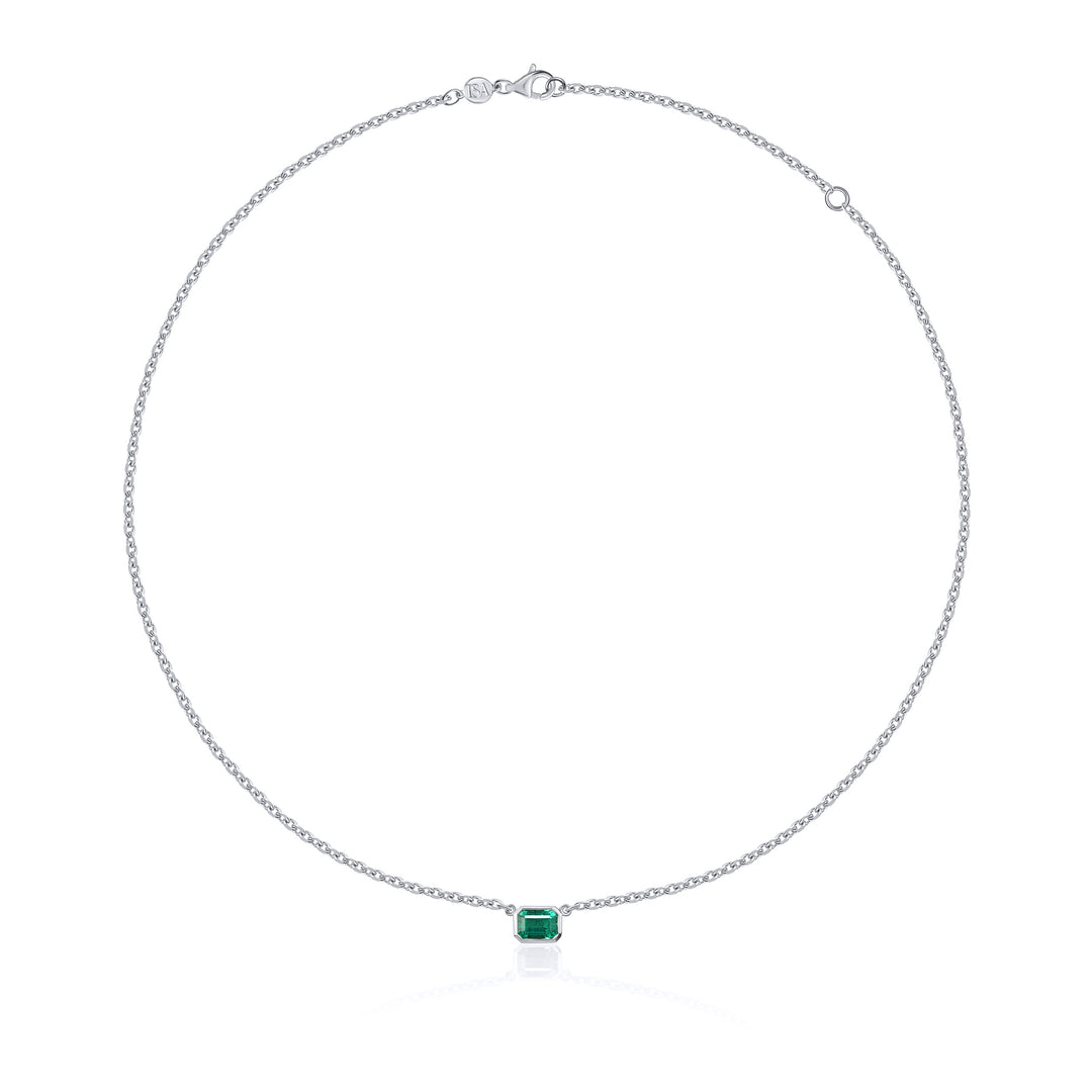 Emerald Bezel Necklace