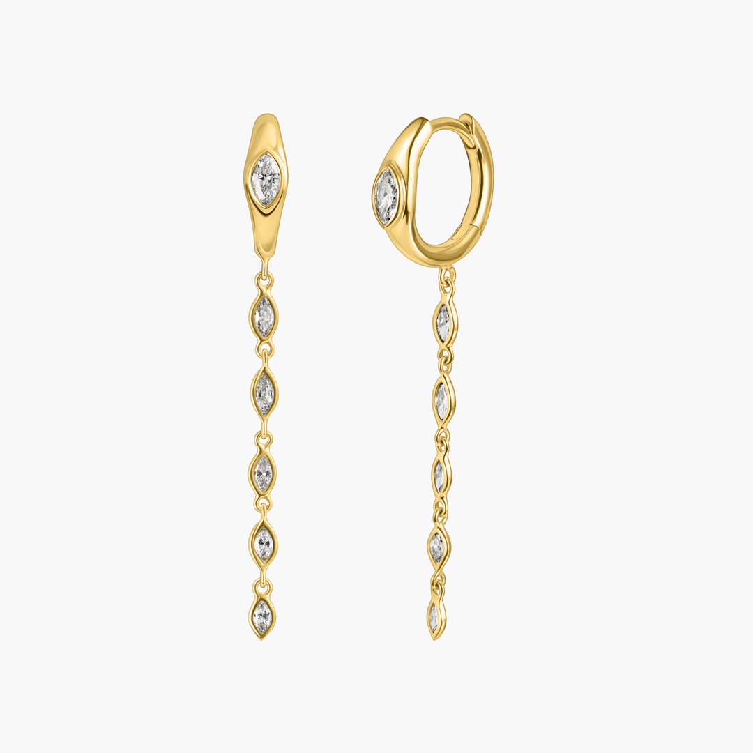 Marquise Drop Hoops