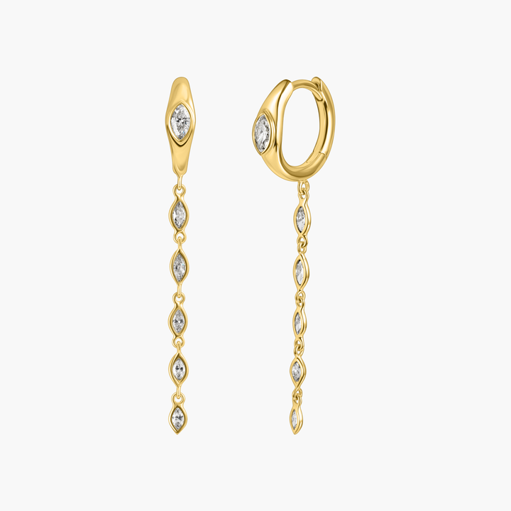 Marquise Drop Hoops
