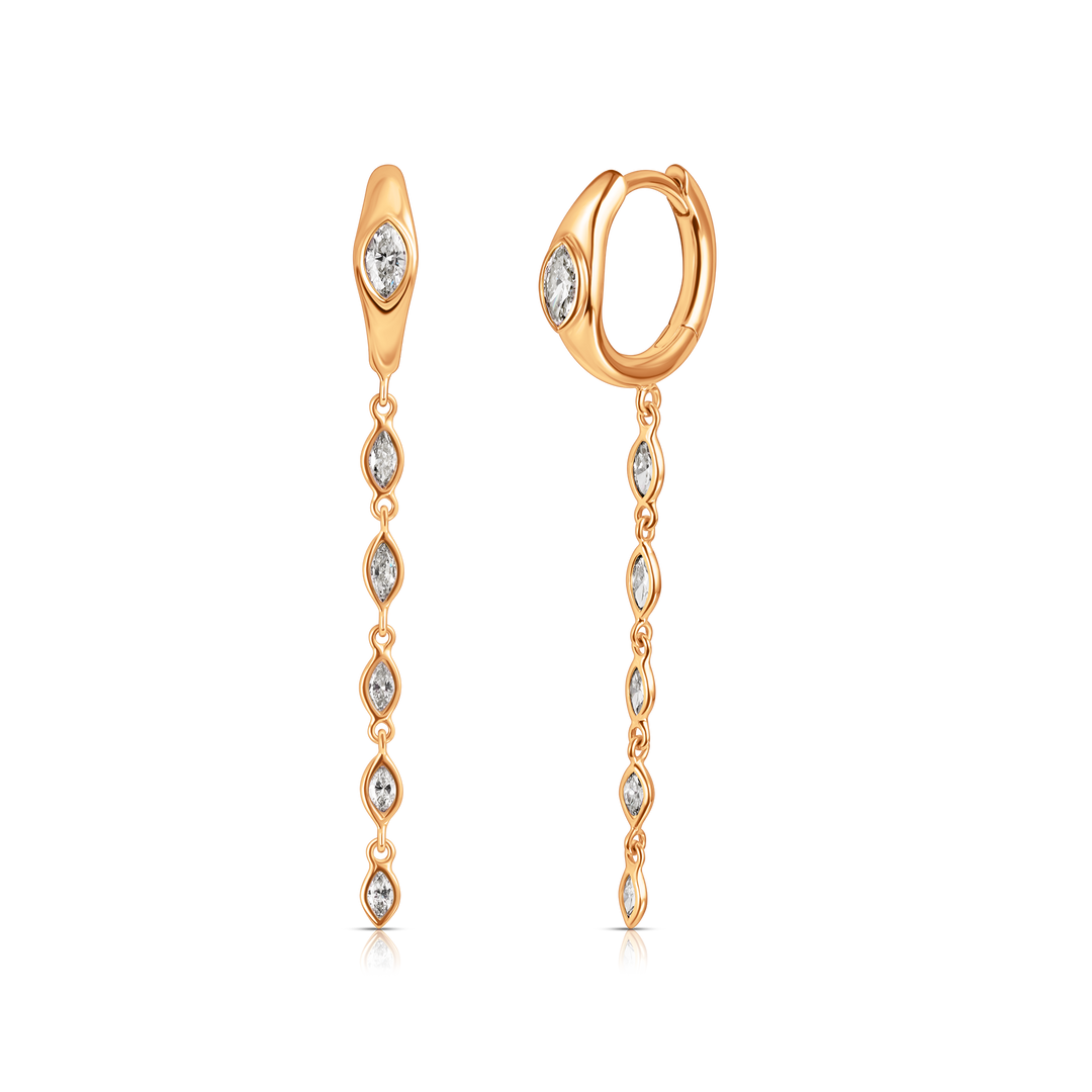 Marquise Drop Hoops