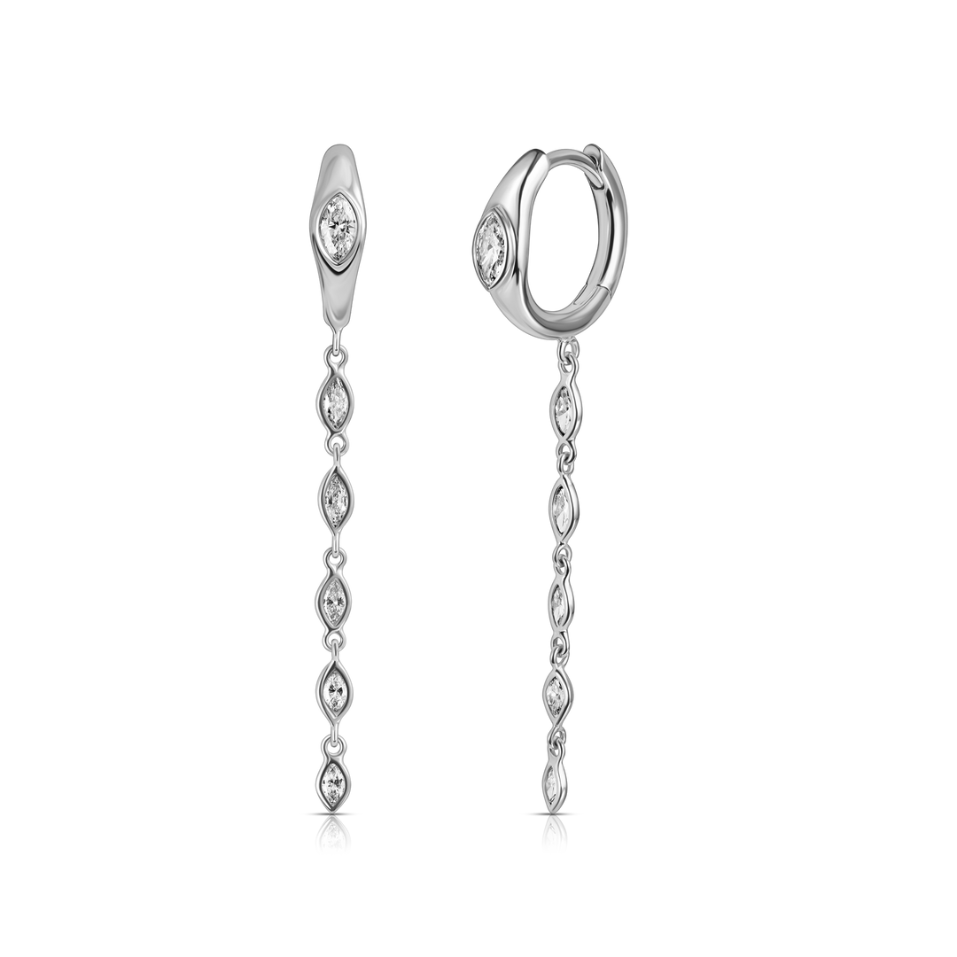 Marquise Drop Hoops