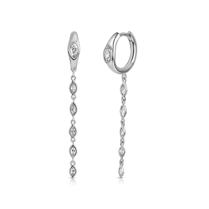 Marquise Drop Hoops