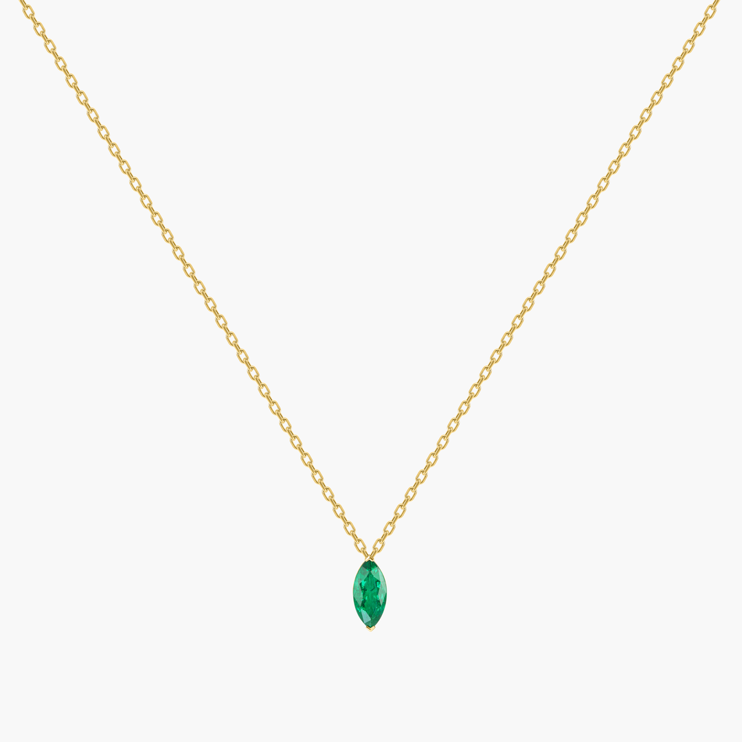 Marquise Emerald Pendant Necklace