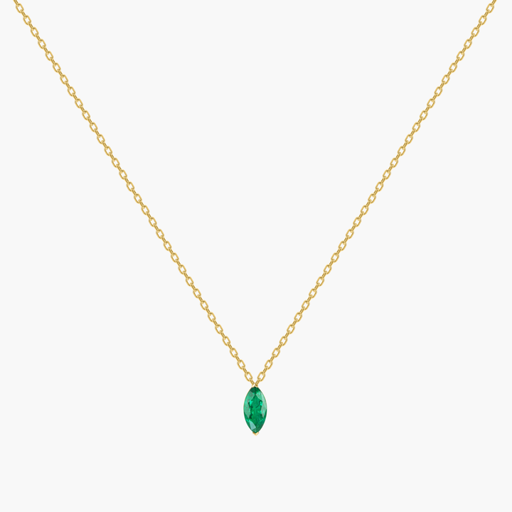 Marquise Emerald Pendant Necklace