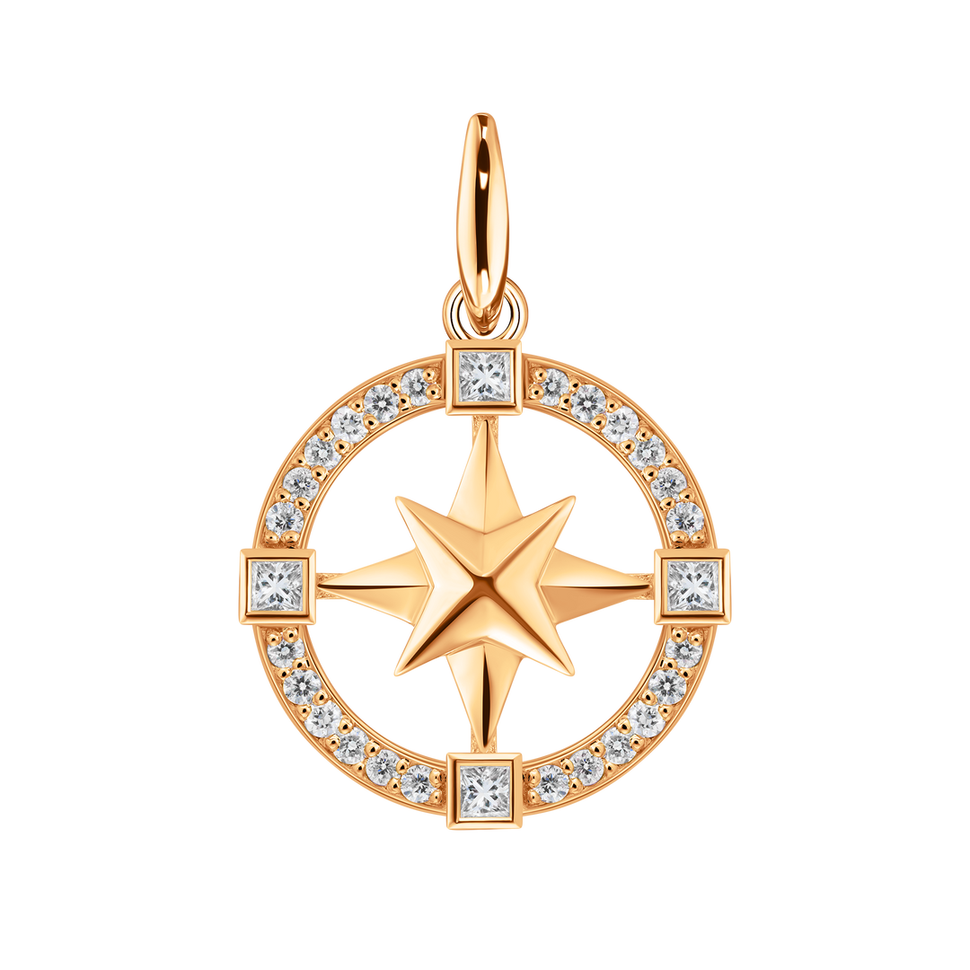 Mini Diamond Compass Pendant