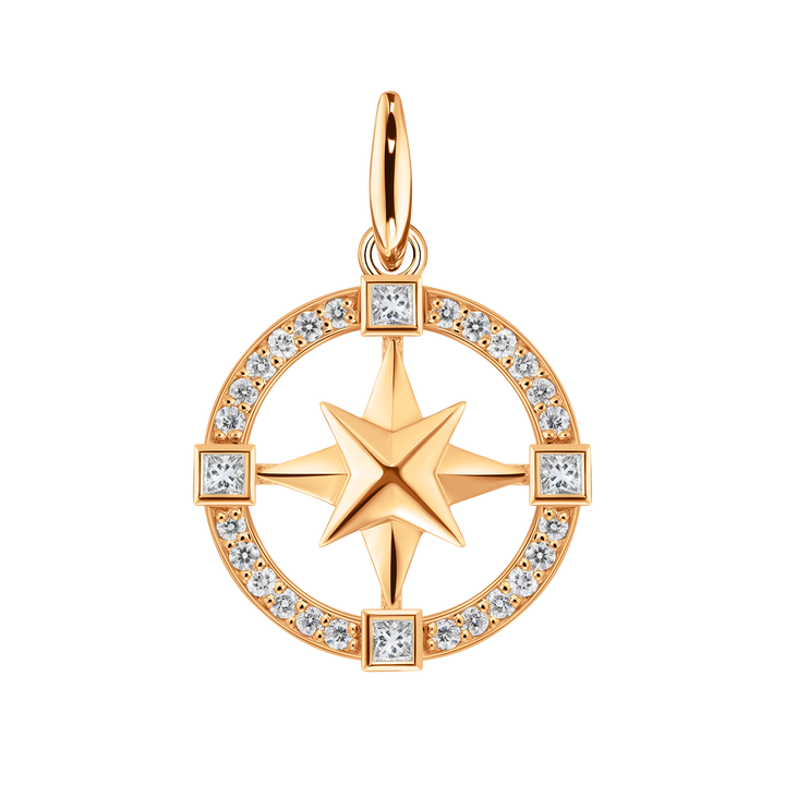 Mini Diamond Compass Pendant