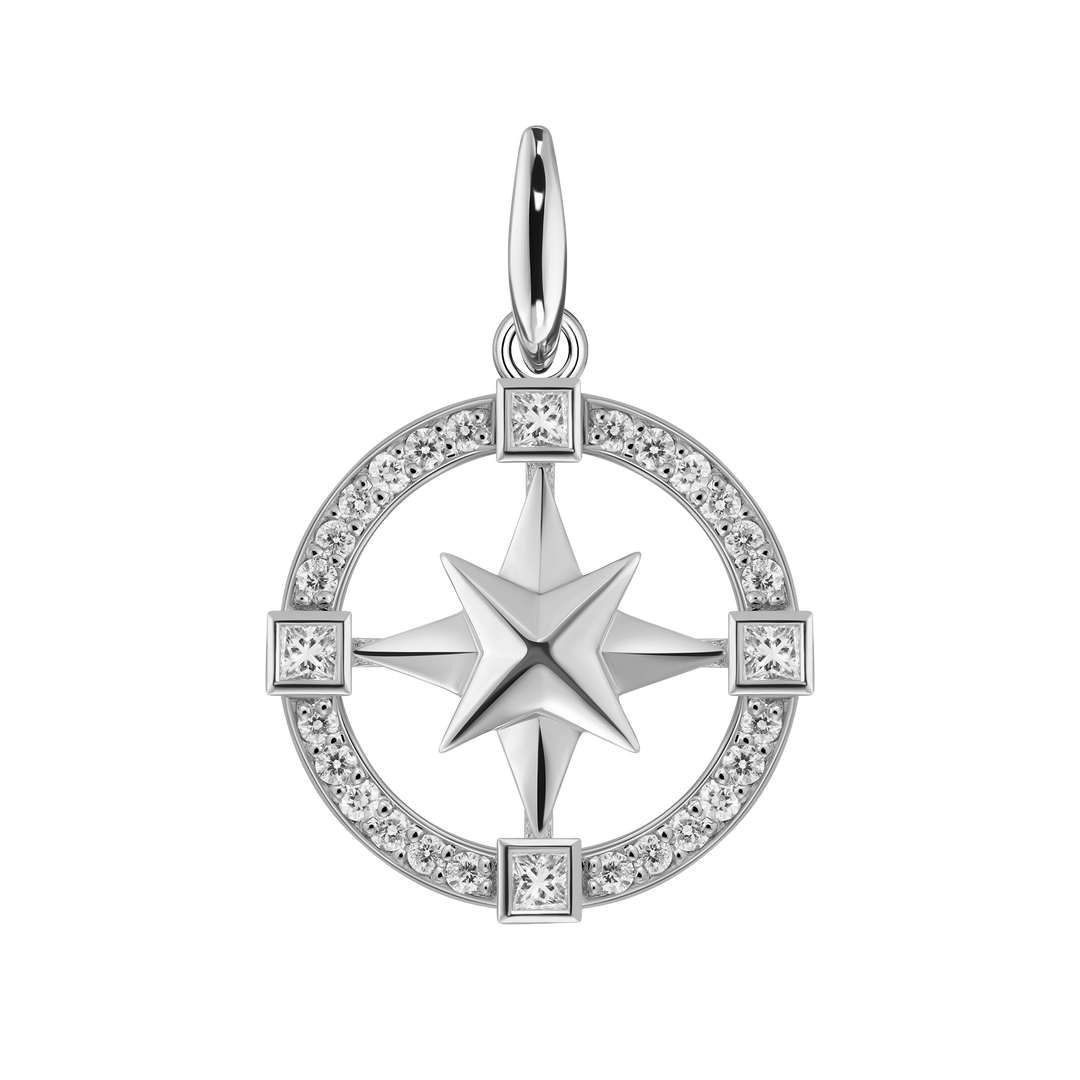 Mini Diamond Compass Pendant
