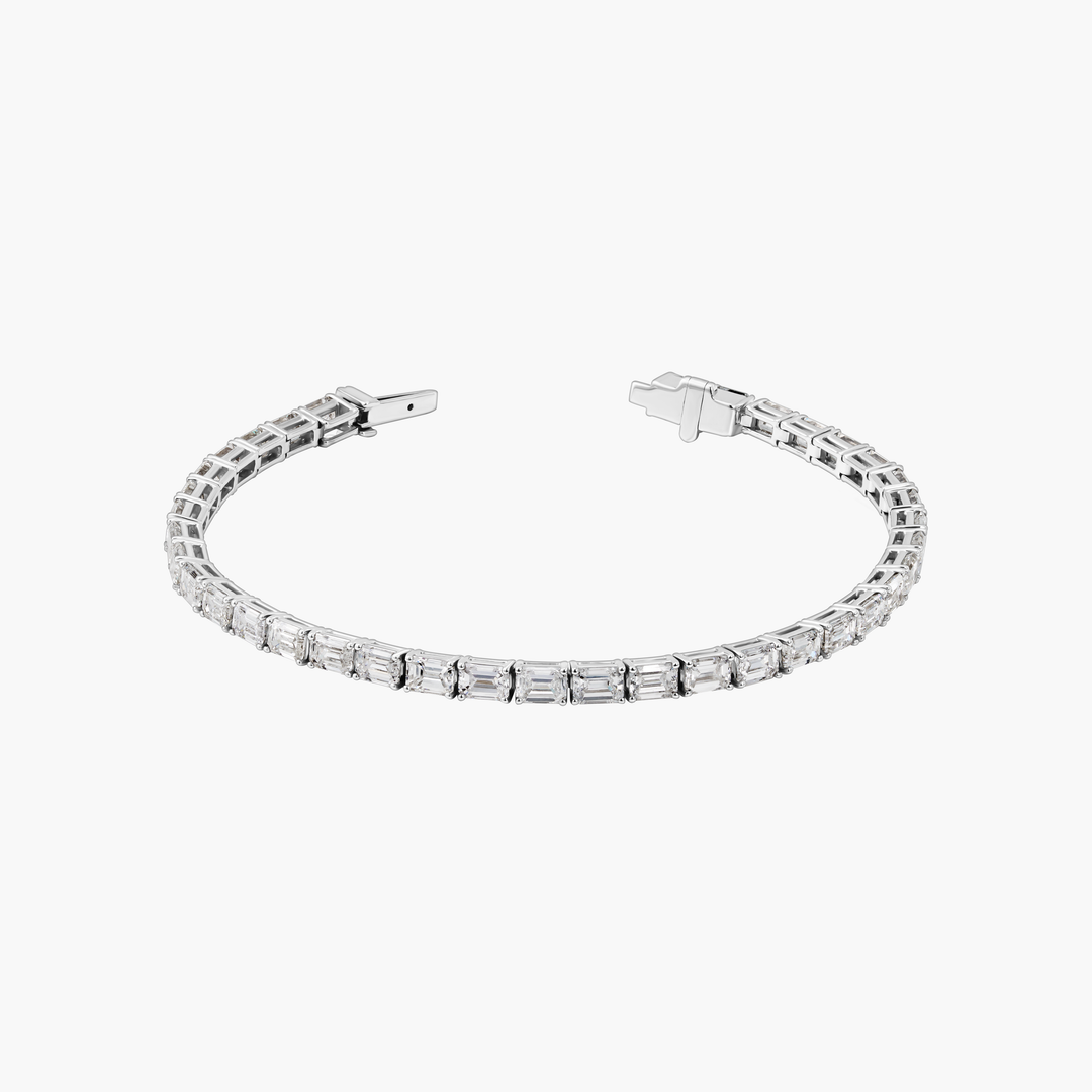 Horizontal Emerald Cut Diamond Tennis Bracelet