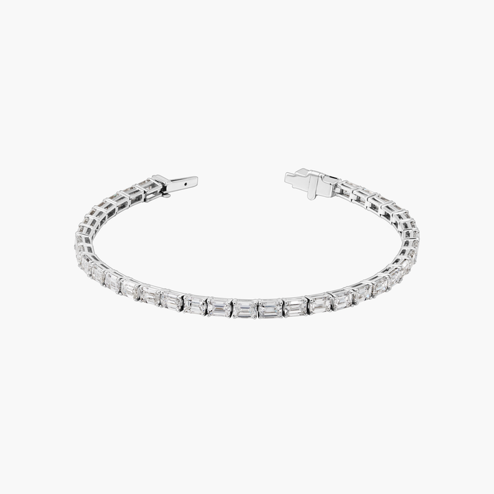 Horizontal Emerald Cut Diamond Tennis Bracelet